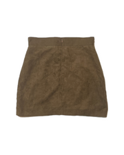 Faux Suede Brown Tie Up Skirt