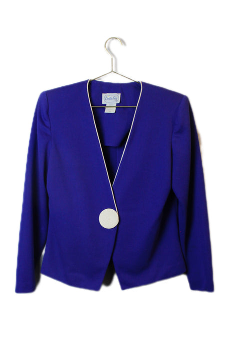 Royal Blue and White Vintage Blazer