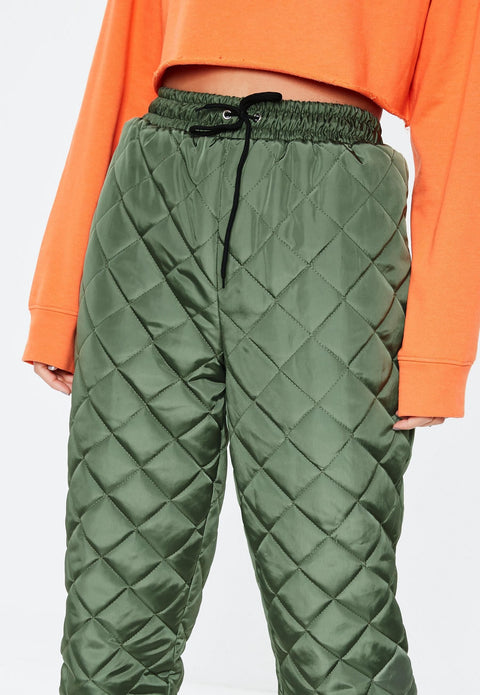 Olive Green Quilted Jogger
