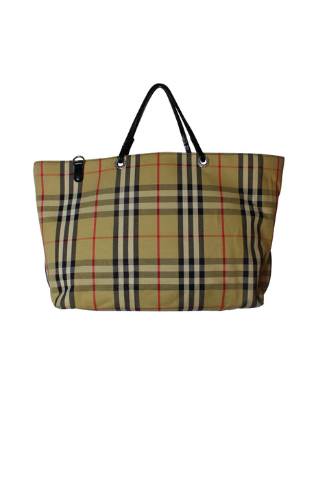 Authentic Vintage Burberry Check Canvas Tote