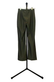 Olive Green Sleek Pant with Flare - Back