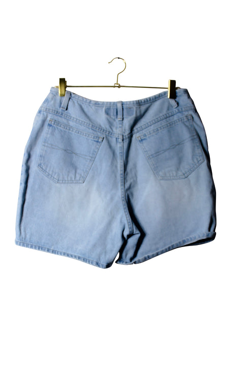 Chic High Waisted Blue Denim Shorts