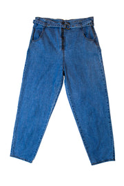 High-Waisted Zip Fly Flare Jeans