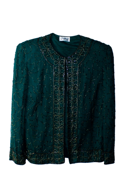 Hunter Green Beaded Blazer