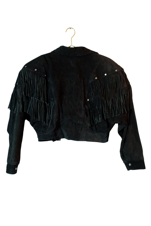 Genuine Leather Fringe Motor Jacket