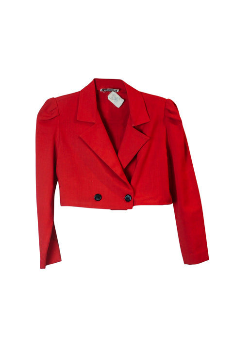 ReStyled Vintage Cropped Red Blazer