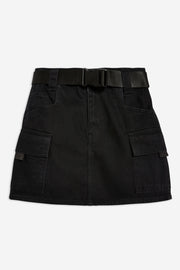 Black Belted Cargo Skirt