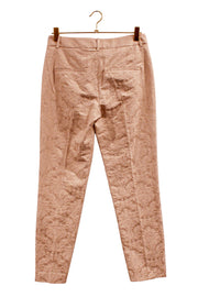 Blush Zara Mid-Rise Jacquard Paisley Trouser Pant