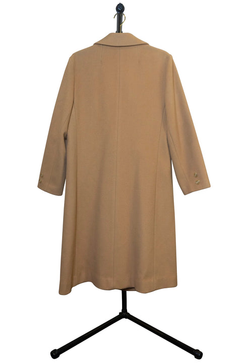 Double-Breasted Wool Camel Coat - Back