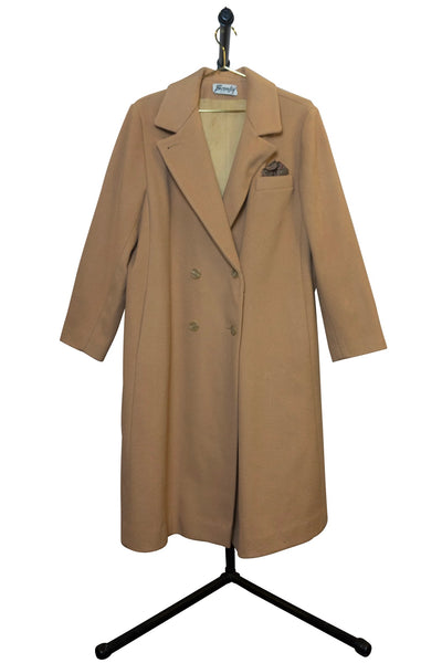 Double-Breasted Wool Camel Coat - Front