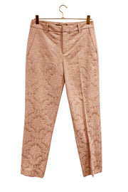Blush Zara Mid-Rise Jacquard Paisley Trouser Pant
