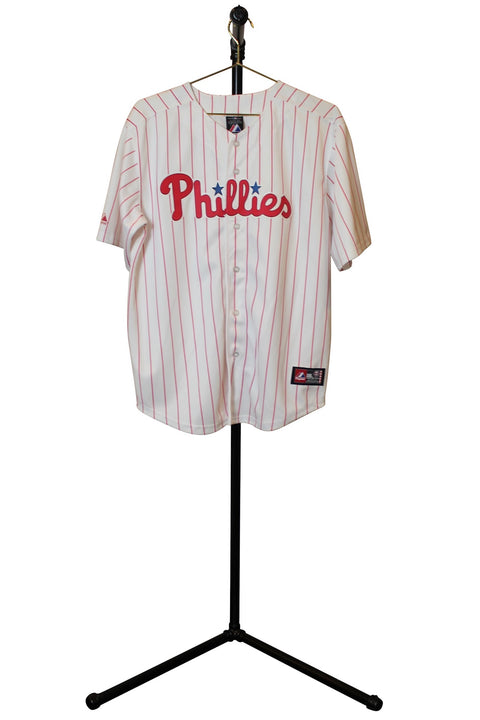 Men's Philadelphia Phillies Majestic White/Scarlet Home Official Cool Base Team Jersey - Front