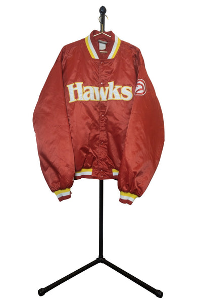 Rare Vintage Atlanta Hawks Harwood Classics Bomber Jacket - Front
