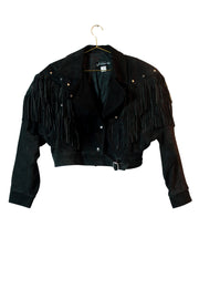 Leather Fringe Motor Jacket - Front