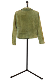 Sage Green Suede Jacket - Back