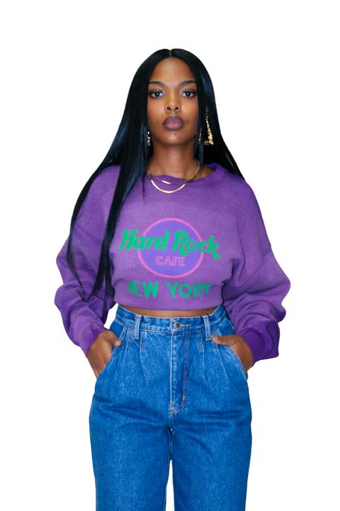 ReStyled Hard Rock Cafe Cropped Crewneck