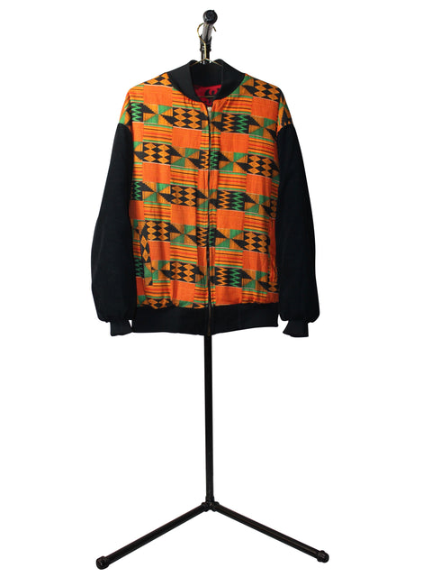 Rare Royal Kente By Any Means Necessary Malcolm X Bomber Jacket