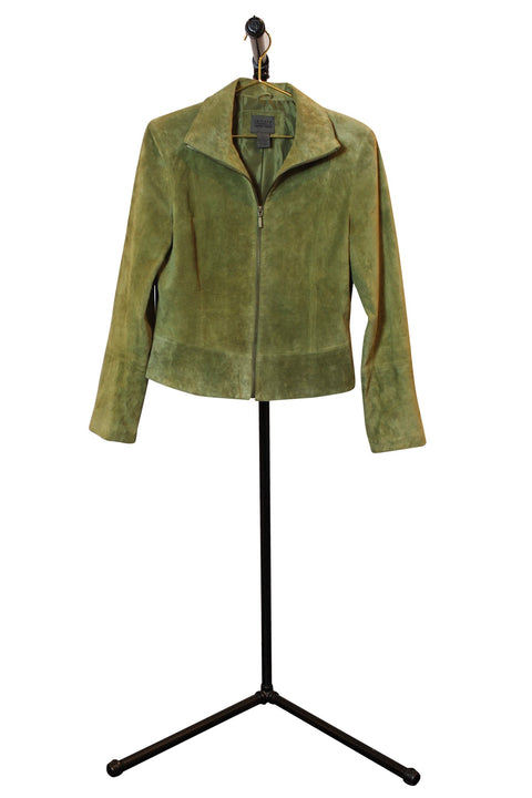 Sage Green Suede Jacket - Front