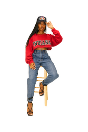 ReStyled Indiana Hoosiers Cropped Crew Neck