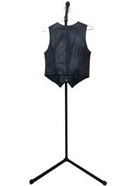 Fitted Black Leather Vest - Back